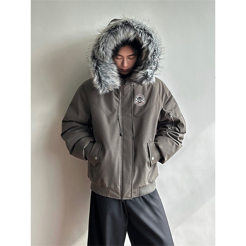 夹棉加厚棉衣烫花可拆卸毛领保暖复古派克服DT53085-TP120208图片