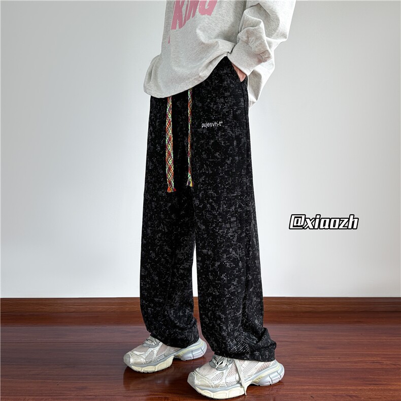 XZ616秋季重磅民族风刺绣扎染华夫格休闲长裤TY1051特P35控68，男装民族服装，星座512A（原616）