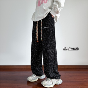 XZ616 秋季重磅民族风刺绣扎染华夫格休闲长裤 TY1051 特P35控68,男装民族服装,星座512A（原616）