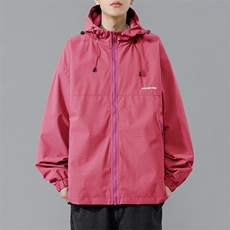 冲锋衣连帽夹克男宽松落肩纯色上衣外套DSA157B-JK727-P58，男装夹克，电商A157B