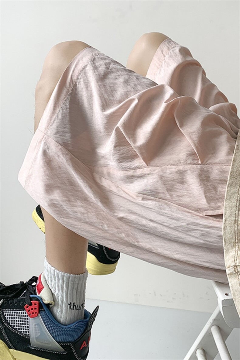 春夏新款皱感斜拼接打褶山本短裤宽松M~4XLXZ604-DK210-P25控39,男装牛仔裤,星座604