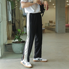 2021春夏宽松直筒松紧阔腿条纹运动裤脚开衩休闲裤A，男装休闲裤，星座1311（原A202）