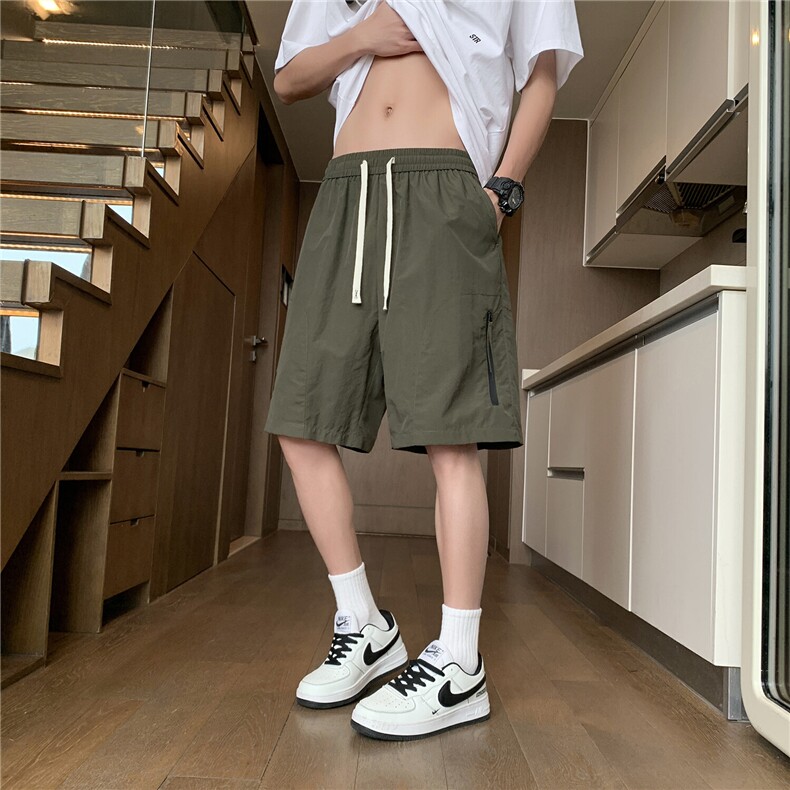 防水拉链拼接速干五分短裤 DK031模特酒店 锦纶(S-2XL)TP22图片