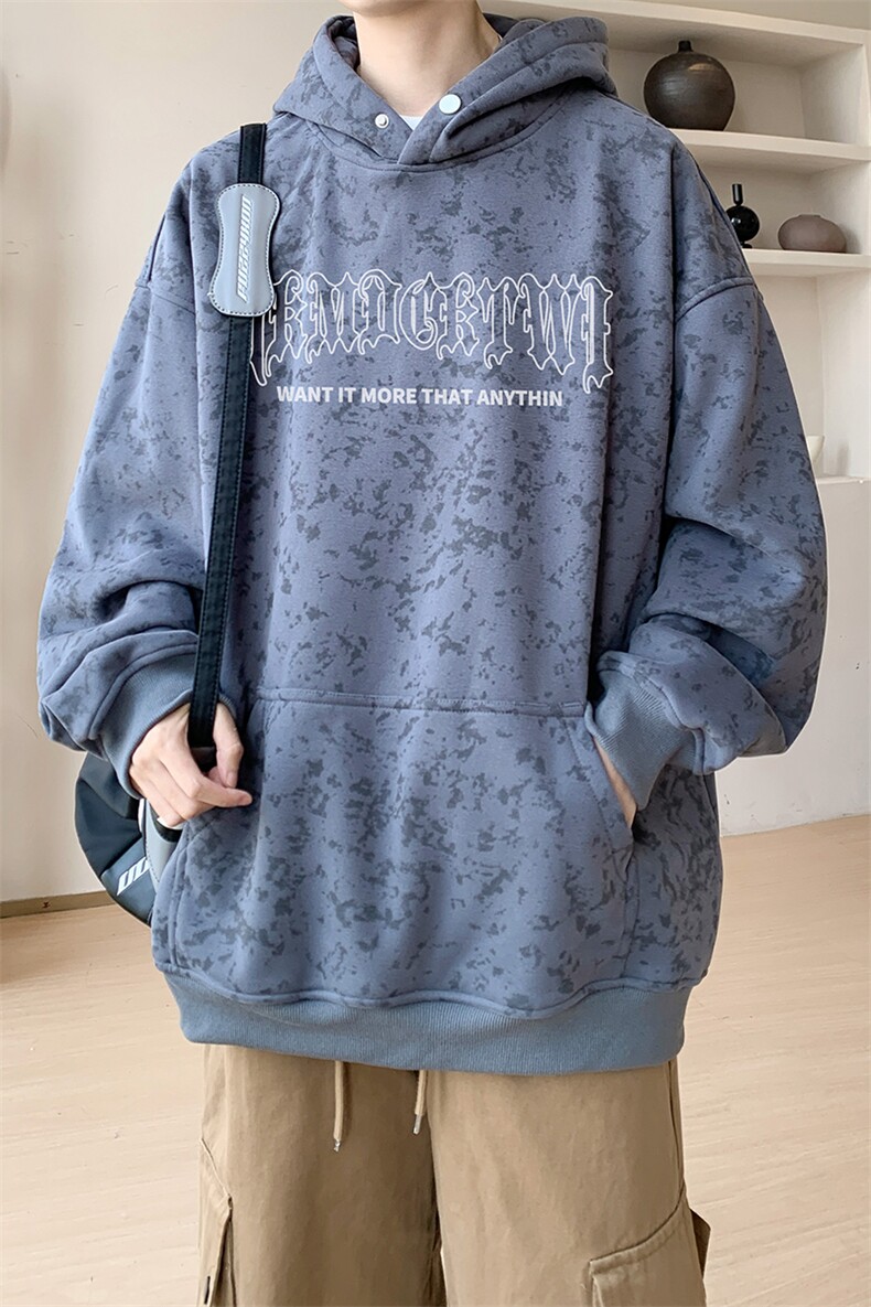 已注册/华棉秋冬内景休闲百搭宽松连帽卫衣男WY00732/P45加绒P50,男装卫衣,电商B316