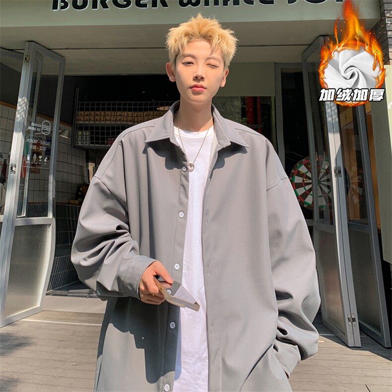 2025HC21342加绒港风外景大码简约加绒衬衫M-5XHC24970-特P30，男装衬衫，电商A022