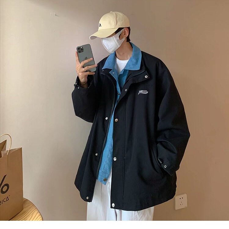 假两件外套男韩版潮流春秋日系百搭痞帅港风潮牌上衣夹克JK08848,男装夹克,星座516A