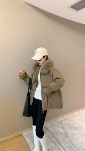 大毛领 短款派克图片