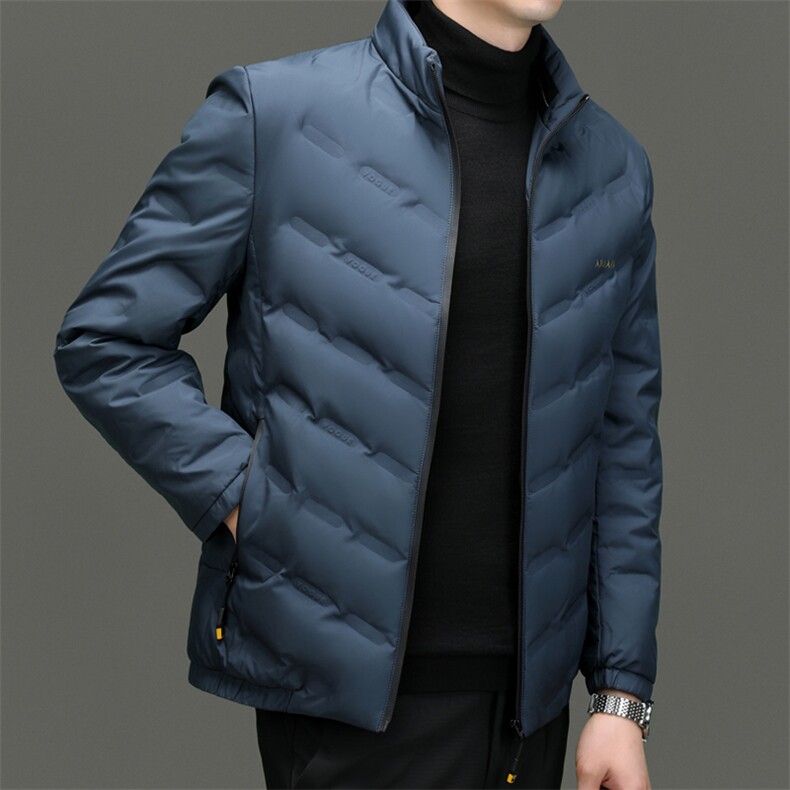 冬季新款中年男士羽绒服立领时尚休闲鹅绒男潮流帅气保暖冬装外套,男装羽绒服,电商B212（原钱塘6029）