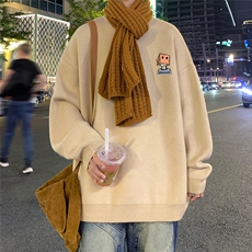 港风新款秋季时尚百搭宽松印花潮流圆领毛衣TPM6840P40控68，男装针织衫/毛衣，电商A268A