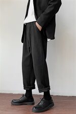 呢料西裤ins潮轻熟港风宽松直筒垂感设计百搭西装裤子，男装休闲裤，电商A102B