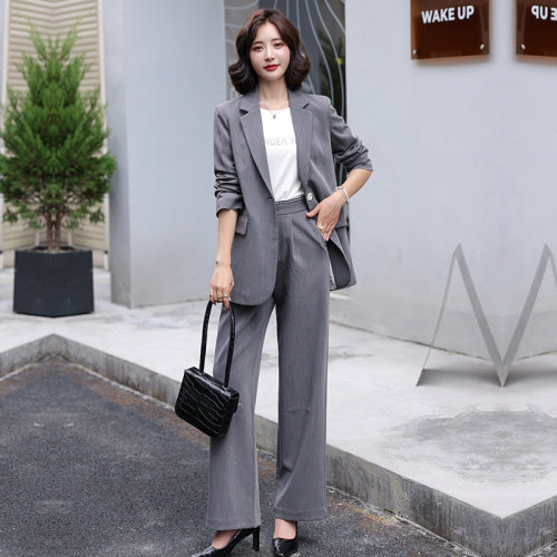 灰色西装外套女职业套装韩版秋2021新款气质小西服女雅佳俏319#图片