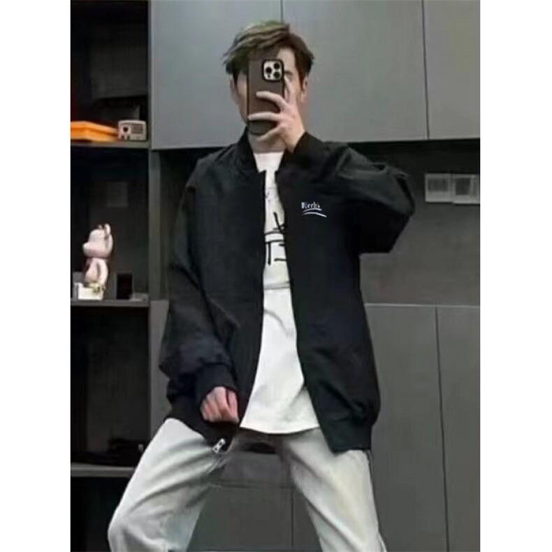 字母设计感棒球服男女春秋季小众情侣飞行员夹克外套JFF548,男装夹克,星座1116A（原606A-3）