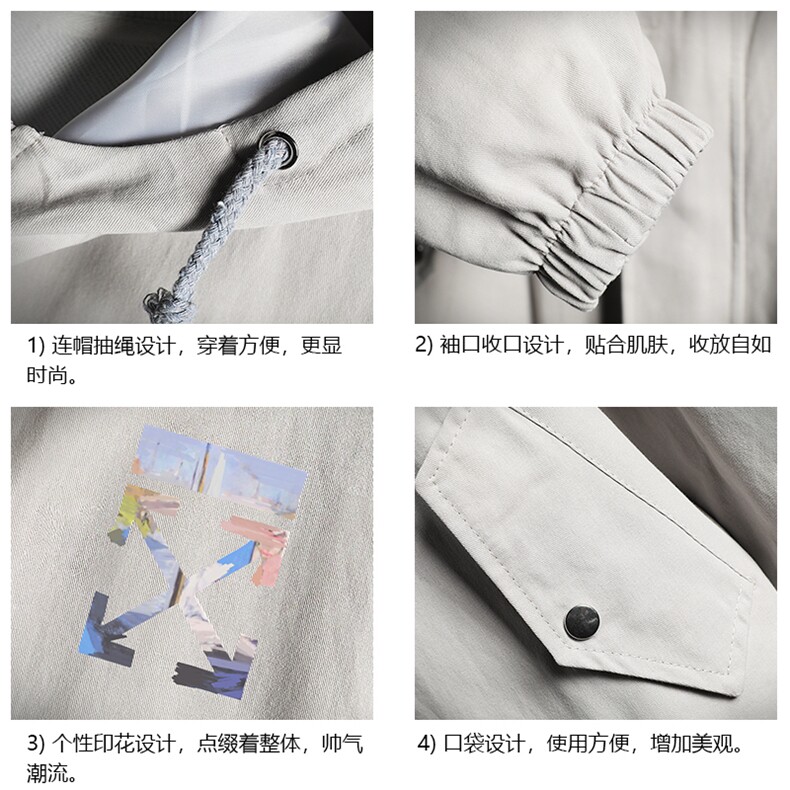 JK41130-P85纯棉连帽夹克男士大码工装夹克男外套男网格挂拍,男装夹克,电商A040A