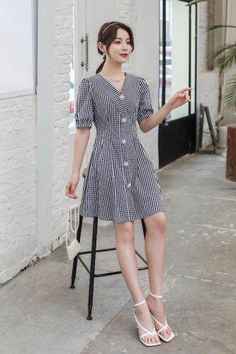 《现货》夏季韩版短袖新款连衣裙，女装连衣裙，宫廷韵色