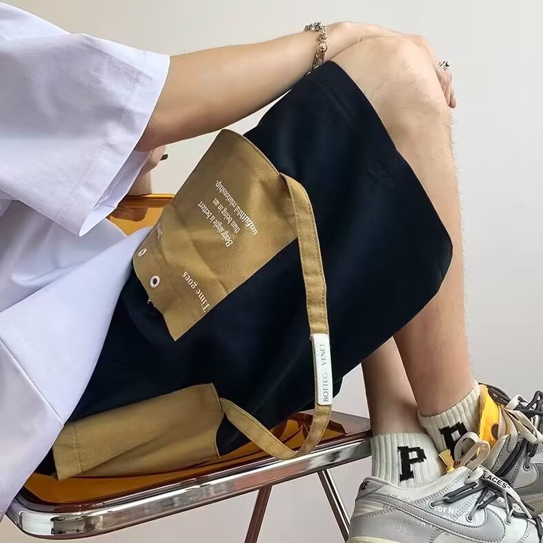 撞色口袋工装短裤男士夏季潮牌宽松直筒裤情侣百搭五分裤子,男装牛仔裤,星座410-7
