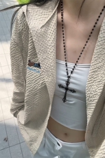 特批P35无差价夏季连帽轻薄泡泡纱刺绣腊肠狗男宽松防晒外套J5223，男装衬衫，电商A001-1