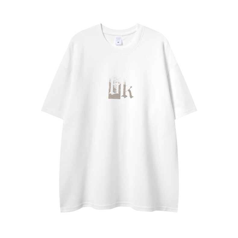白底100棉23夏季新款时尚潮流字母印花款百搭短袖T恤T1115P25,男装T恤,电商A247-1