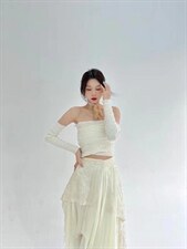 不规则针织抹胸上衣，抹胸，HE