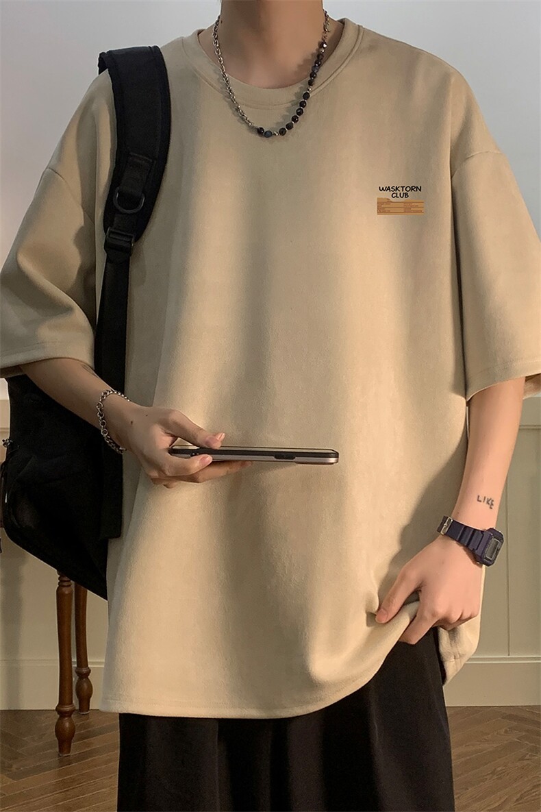 麂皮绒短袖t恤男大码半袖男酒店风JD82350-P25,男装T恤,电商A040