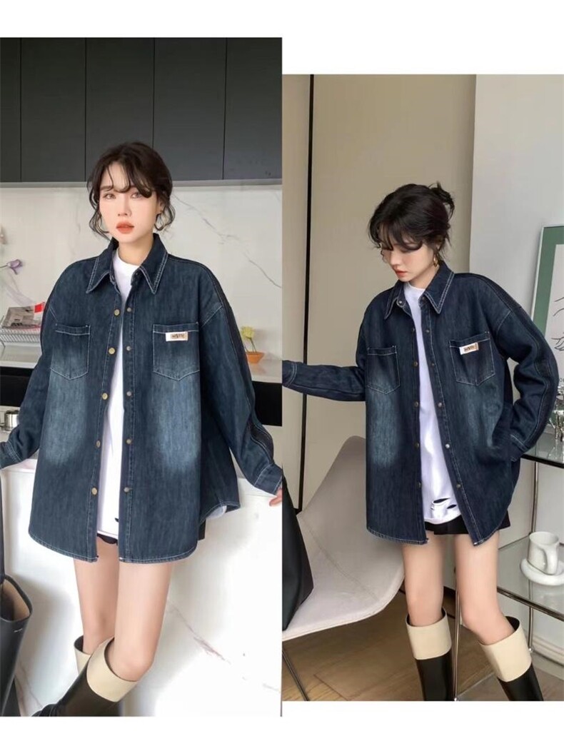 爱美欧现货加绒牛仔衬衣，其它，爱美欧