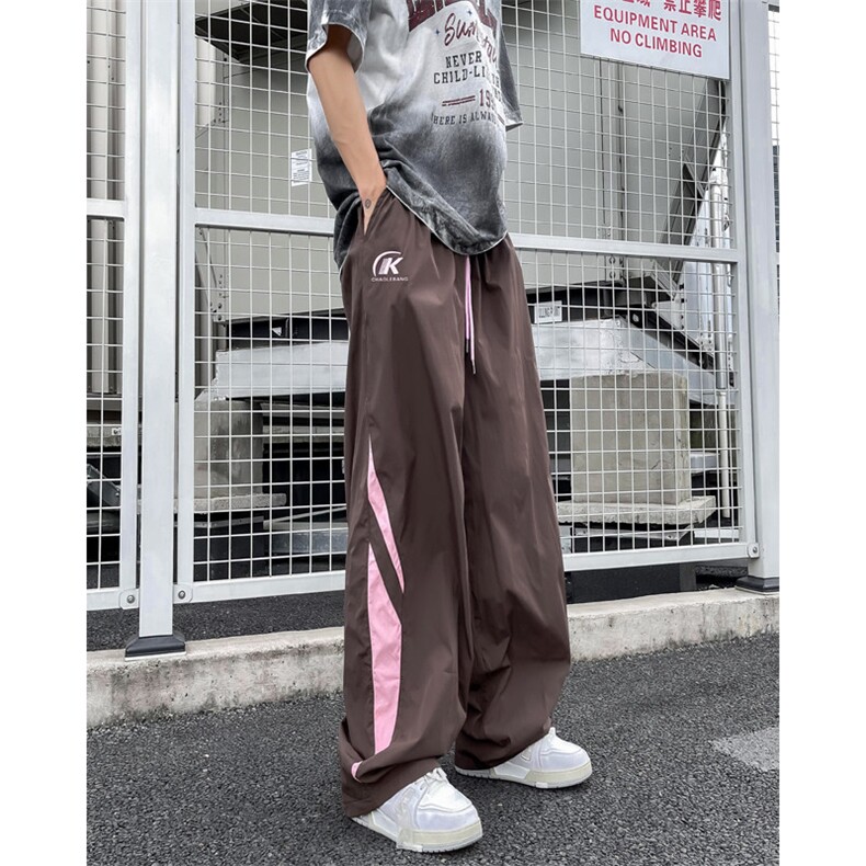 夏季薄款塔丝隆冰丝速干裤子男女同款美式休闲工装裤图片
