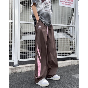 夏季薄款塔丝隆冰丝速干裤子男女同款美式休闲工装裤图片