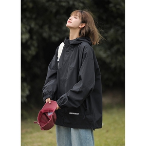 中性风宽松冲锋衣夹克百搭落肩简约上衣外套XZ214-8 JK725 P78图片