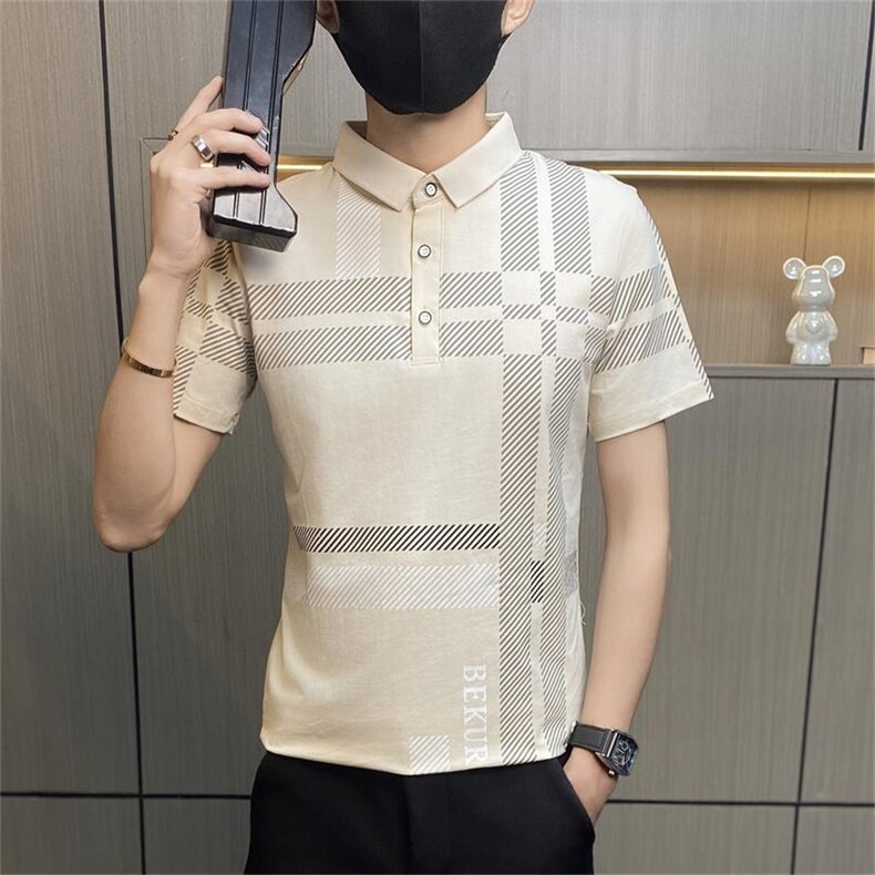 PL004-P35polo衫男士休闲夏季新款青年翻领短袖T恤男装薄款潮流,男装Polo衫,电商D310B-1
