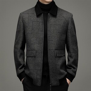 秋冬季2021中年男士毛呢大衣羊毛呢子短款休闲夹克男ZG2809-P270,男装夹克,电商B212（原钱塘6029）