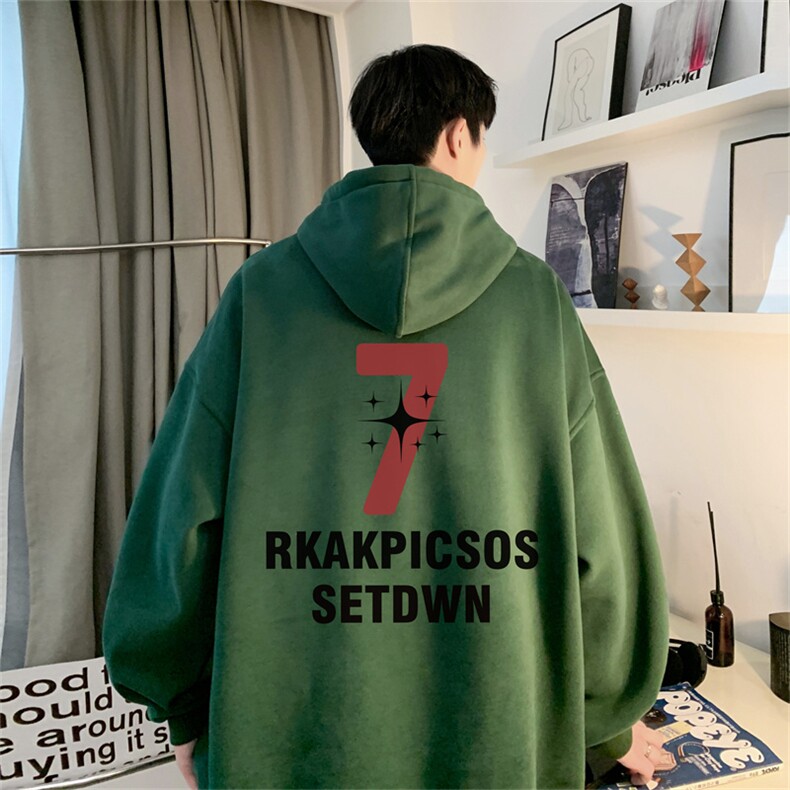 抖音品质23/秋季320G华棉男士连帽大码印花卫衣WYH3246-P45控68,男装卫衣,电商B370