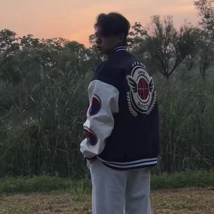 781-P65美式情侣潮牌字母印花棒球服宽松外套男女百搭潮流飞行员，女装短外套，电商B323A