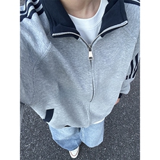 抖音得物高品质美式高街重磅结构设计拼接织带立领卫衣外套CM42，男装卫衣，电商A486