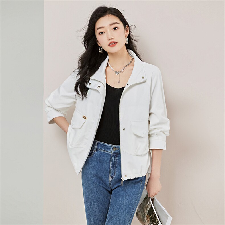 ZYRODIA春季新款短款工装风衣外套夹克宽松减龄韩系chic百搭上衣,女装短外套,辉之琳