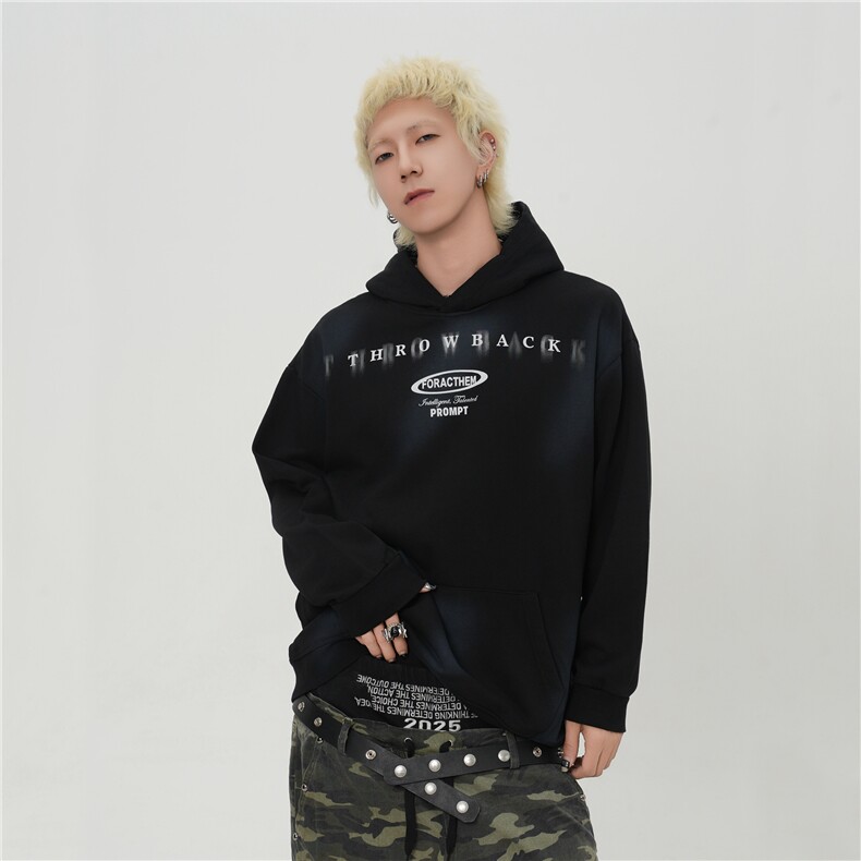 （高品质）美式潮牌水洗胶浆印花宽松连帽情侣卫衣1015-WY364-P90,男装卫衣,四季星座1015