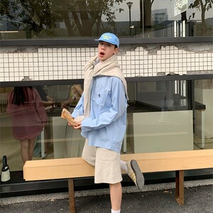 日系复古工装口袋长袖衬衫中性风休闲宽松百搭衬衣外套潮CS2241图片