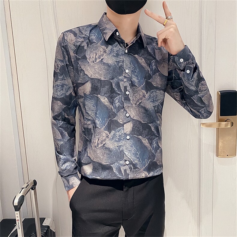 312A-5-935-P55社会小伙韩版潮流衬衫休闲修身上衣,男装衬衫,星座312A-5