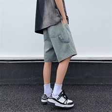 牛仔裤纯色水洗短裤男休闲侧设计中裤机能户外五分裤子N3233，男装休闲裤，星座1116A-1（原606A）