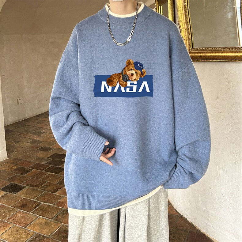 控78假两件毛衣男大码加绒针织衫男毛线衣M80247-P55加绒P70,男装针织衫/毛衣,电商A040