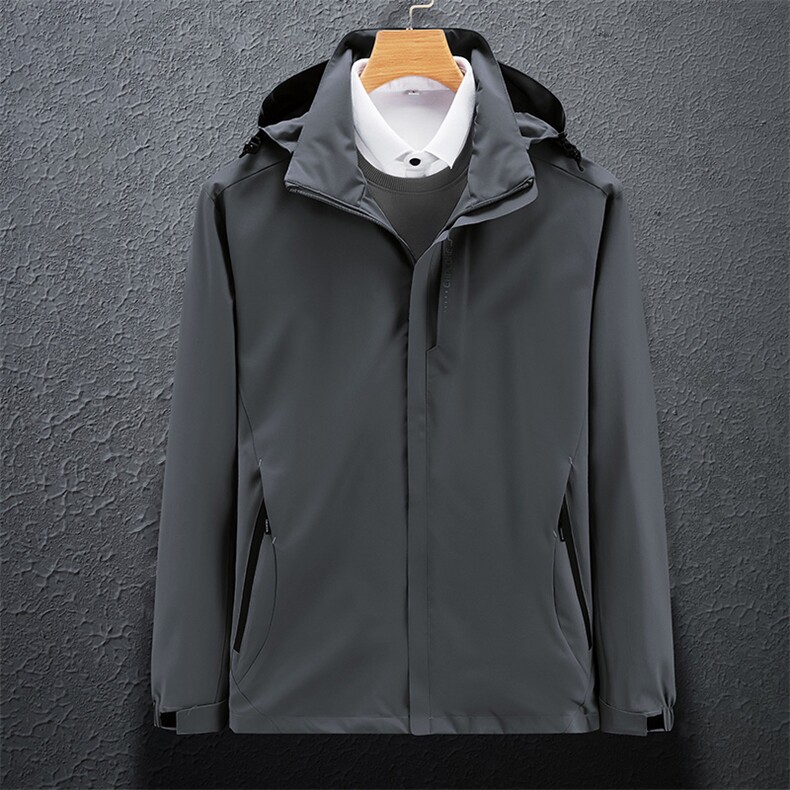 秋冬季荷叶式防水放风魔术贴袖口冲锋衣男女同款男款，男装工装外套，玖雅羊绒