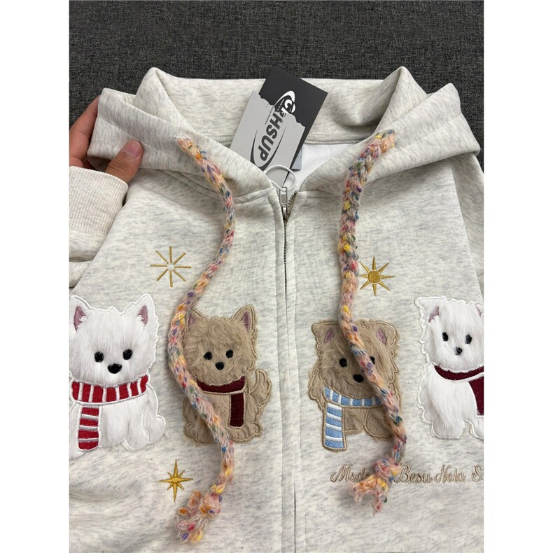6810-P57 新款连帽卫衣男女春秋季休闲百搭开衫卫衣图片