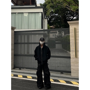 小众背面立体背包设计感开衫卫衣男秋季休闲情侣百搭短款外套夹克图片