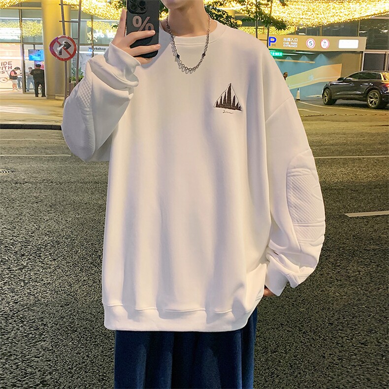 5038-P25春季新款现货印花色圆领卫衣男外衣男士250G图片