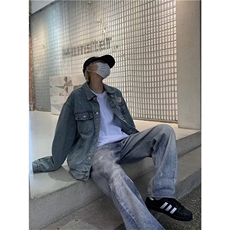 美式复古设计感水洗做旧牛仔衣外套男春秋高街夹克潮JK01208-P62，男装夹克，星座308B-2