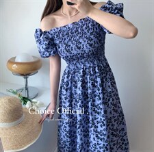 【NEW】新款显瘦印花连衣裙x008#，女装连衣裙，CHOICE 初袖