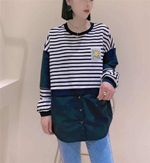 笑脸衬衣，女装，咖啡色