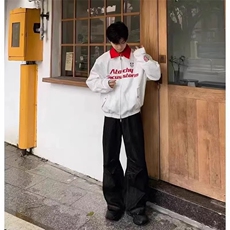 美式街头撞色翻领条纹夹克男女春秋cleanfit高街宽松飞行服外套潮，男装夹克，四季星座505