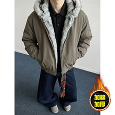 现货高品质美式高街冬季重磅狼王座山雕毛毛领棉衣男女款加厚外套，男装棉衣，电商A443