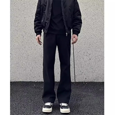 1506/QA210/P43秋冬直筒高级休闲西装裤情侣黑色垂感西裤男，男装西服套装，星座1506