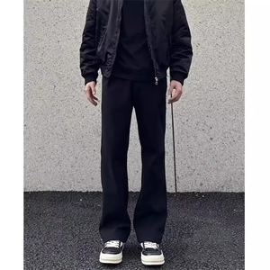 1506/QA210/P43秋冬直筒高级休闲西装裤情侣黑色垂感西裤男图片