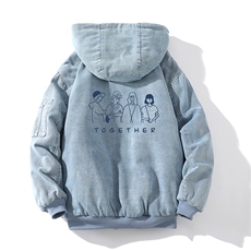 控价158牛仔外套男大码加厚加绒棉衣男羊羔毛棉服男NM53191-P140，男装棉衣，电商A040